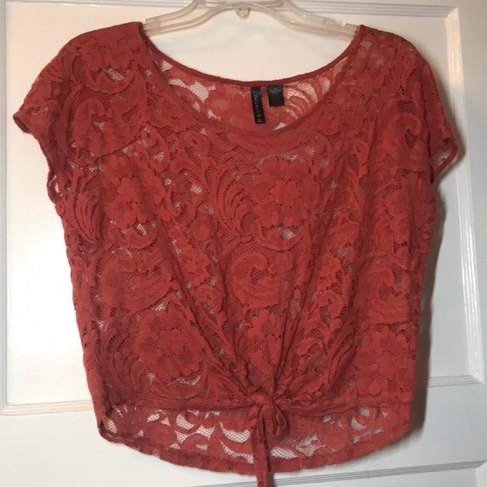 Orange laced top